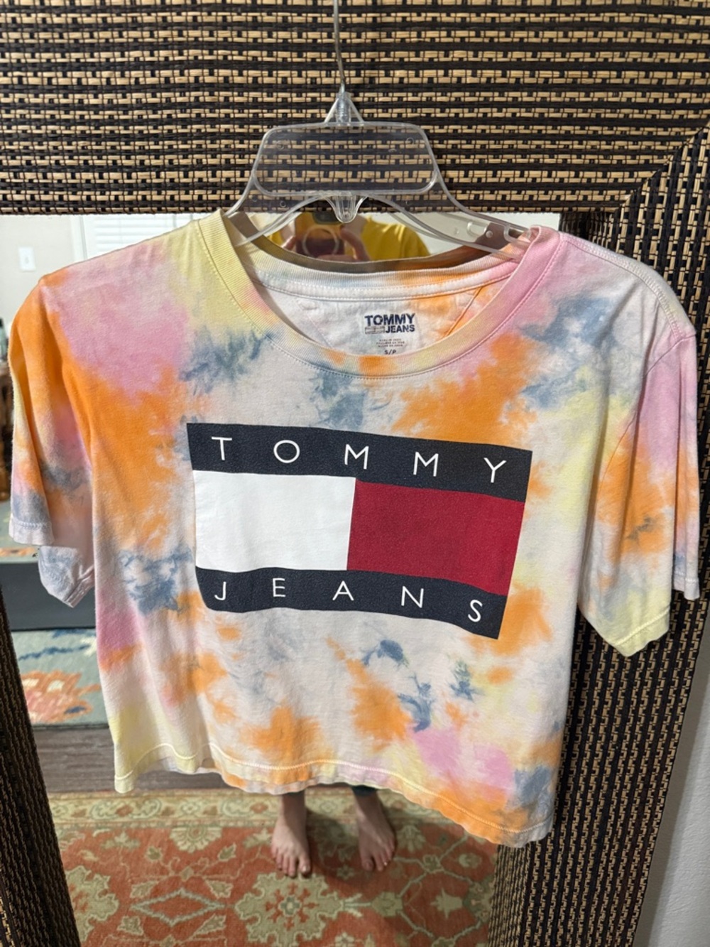 One of a kind Tommy Jeans homemade Tie-Dye Logo Crop Tee